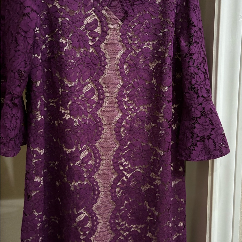 NWOT Lane Bryant Purple Lace Dress Sz 16 - Picture 6 of 10